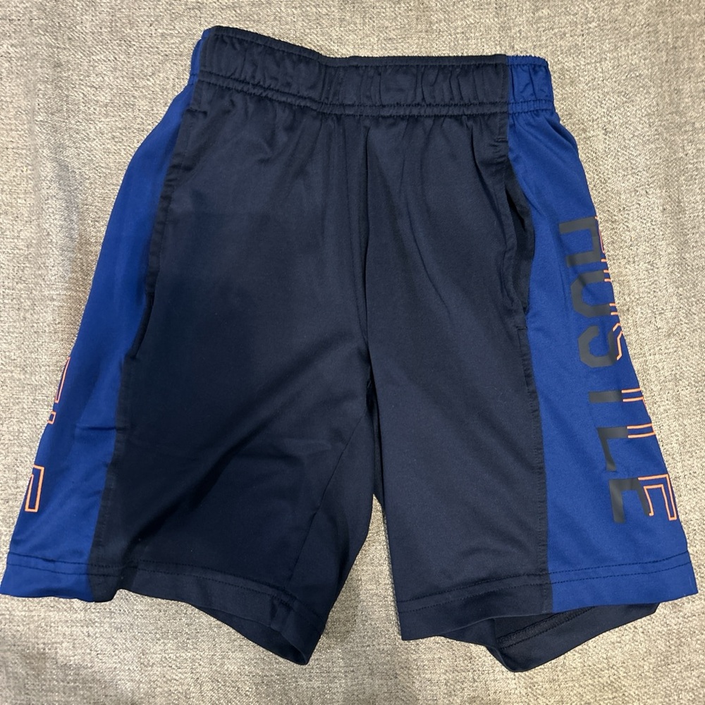 Everlast Navy Shorts with Royal Blue Panels and Orange Drawcords
